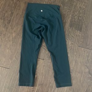 Lululemon Align Crop leggings size 6, dark teal green/blue